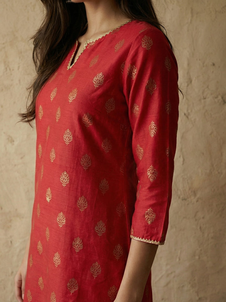 Red 2-Piece Kurta Set