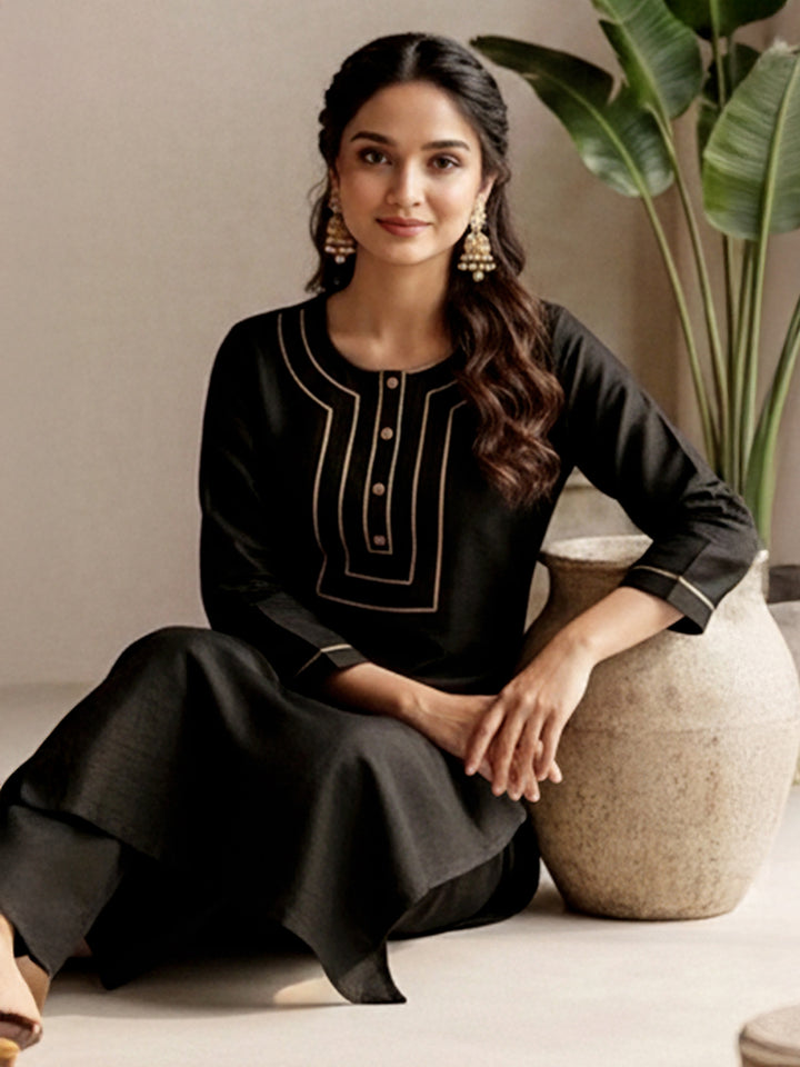 Black 2-Piece Kurta Set