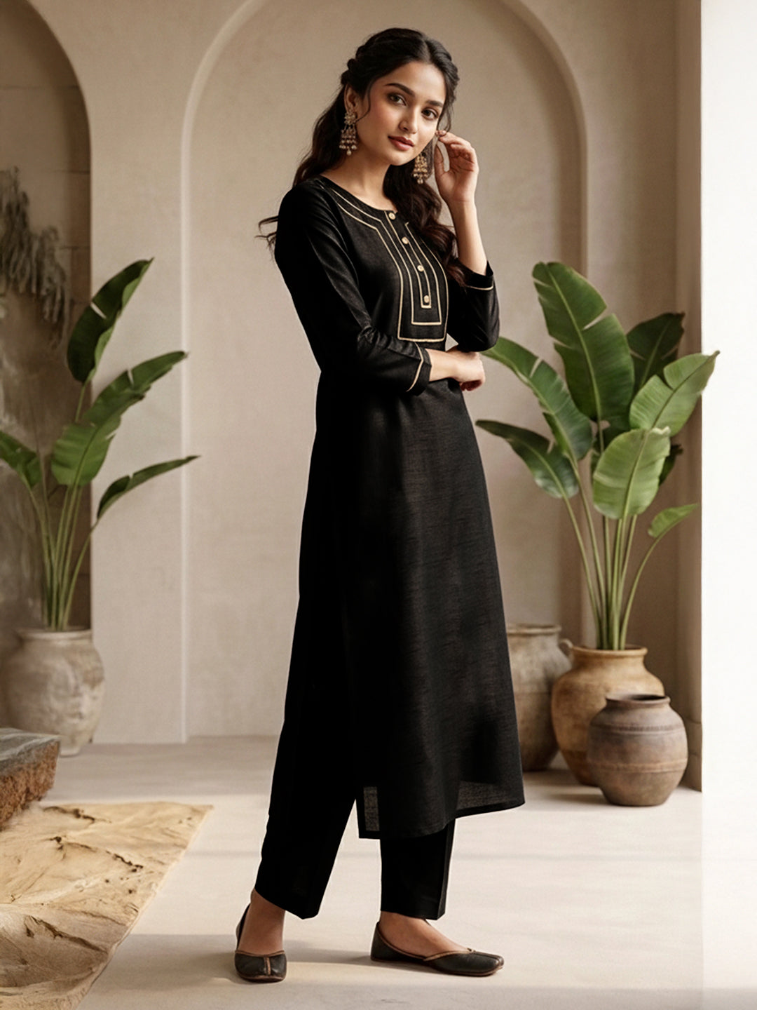 Black 2-Piece Kurta Set