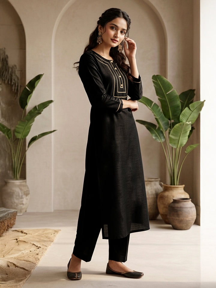 Black 2-Piece Kurta Set