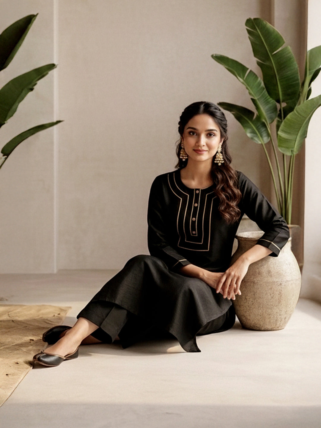 Black 2-Piece Kurta Set