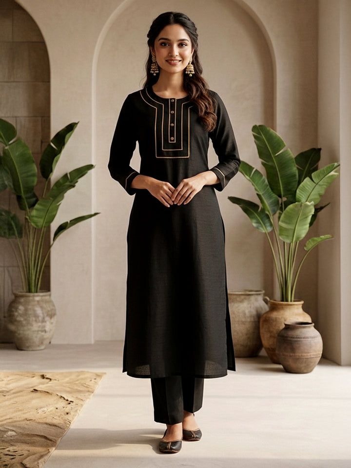 Black 2-Piece Kurta Set