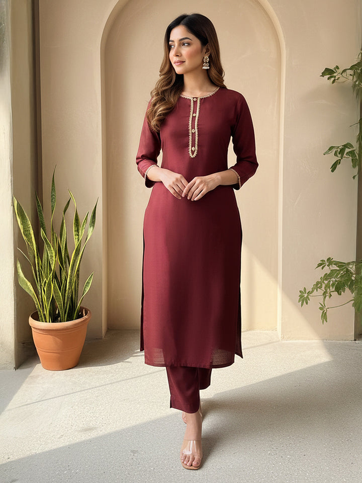 Brown 2-Piece Kurta Set