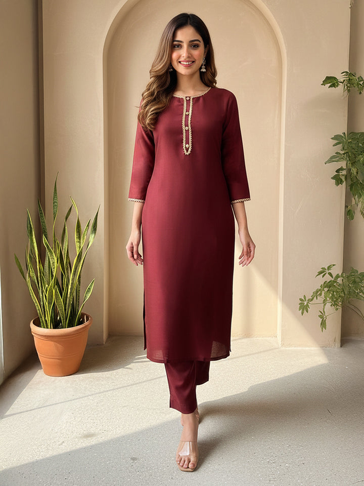 Brown 2-Piece Kurta Set