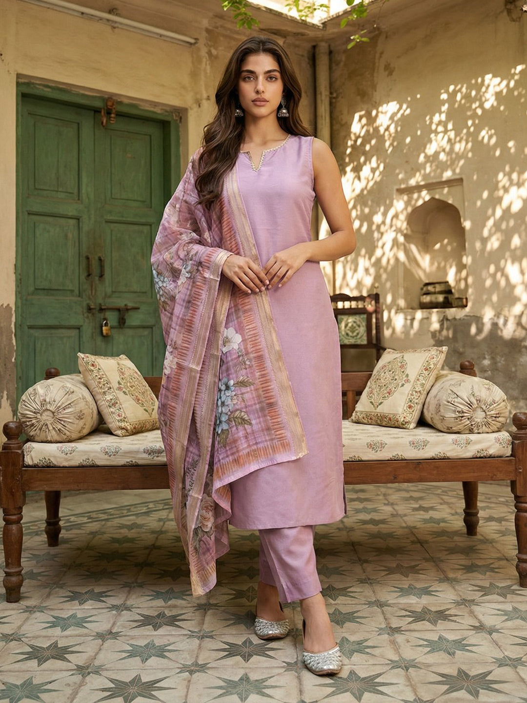 Purple 3-Piece Kurta Set