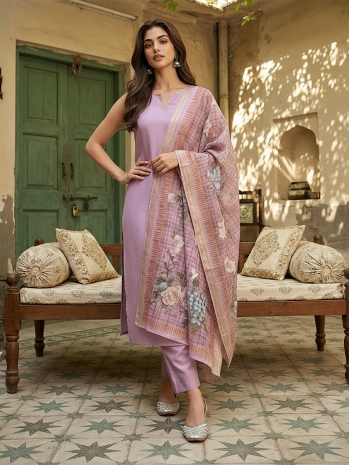 Purple 3-Piece Kurta Set