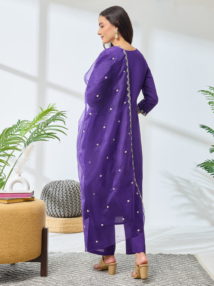 Purple 3-Piece Kurta Set