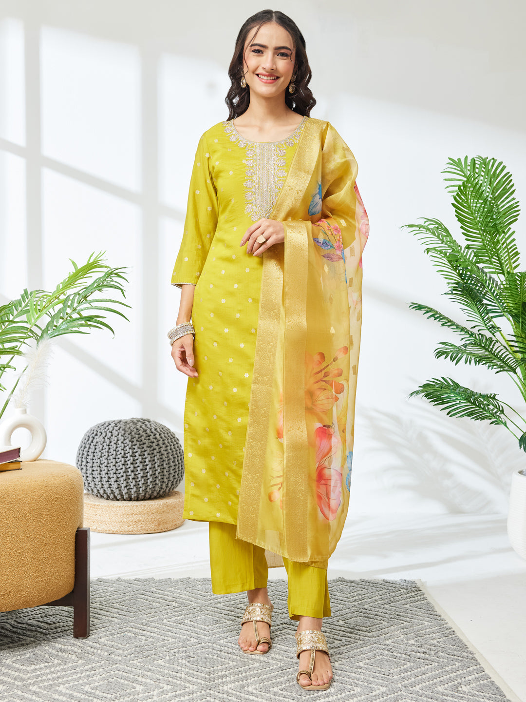 Yellow 3-Piece Kurta Set