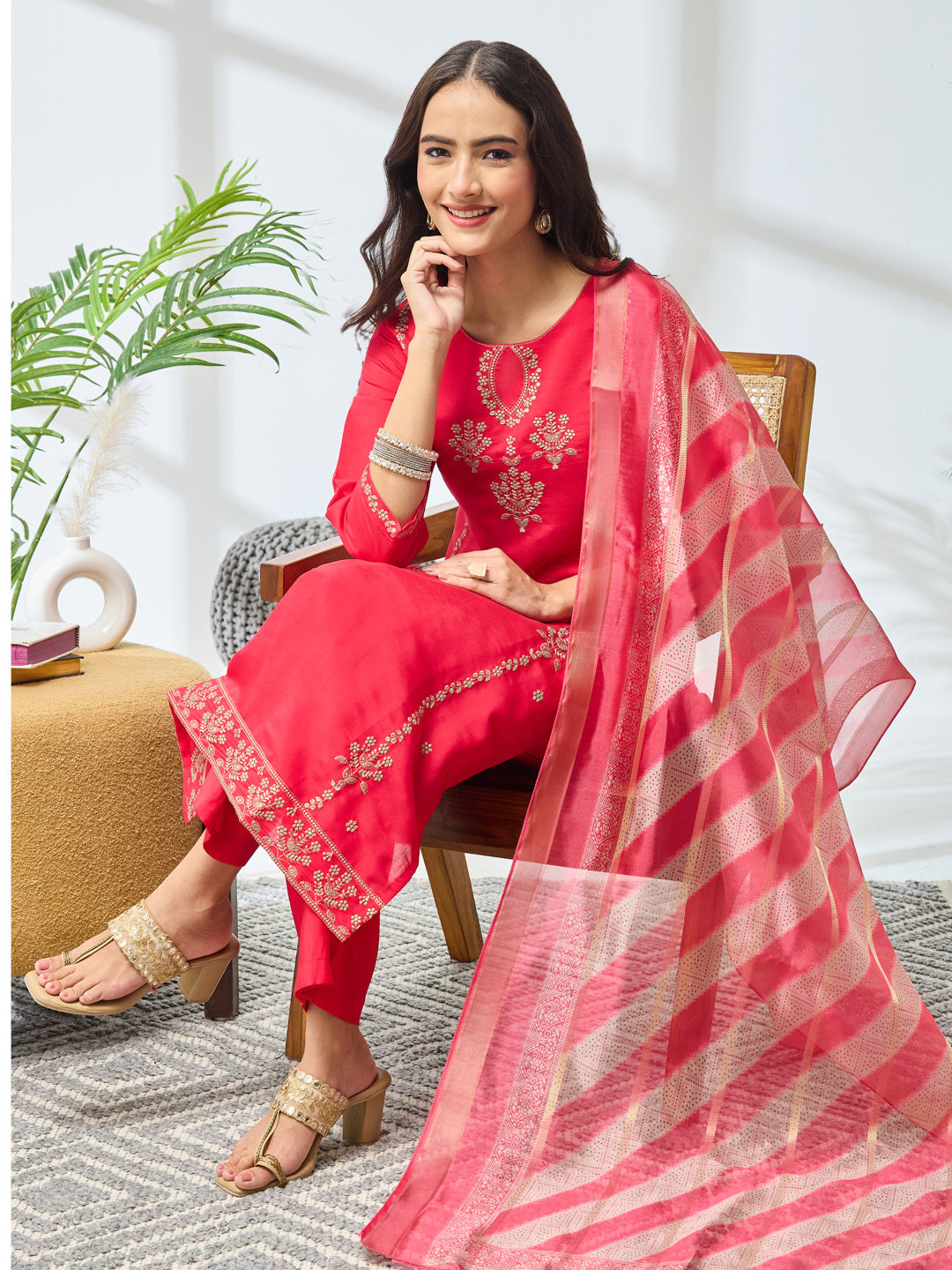 Pink 3-Piece Kurta Set