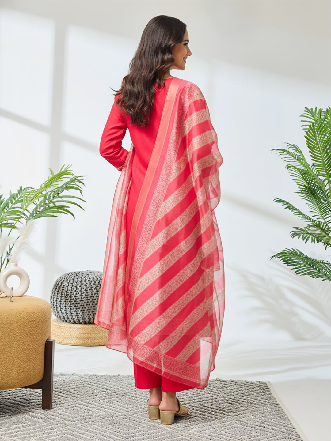 Pink 3-Piece Kurta Set