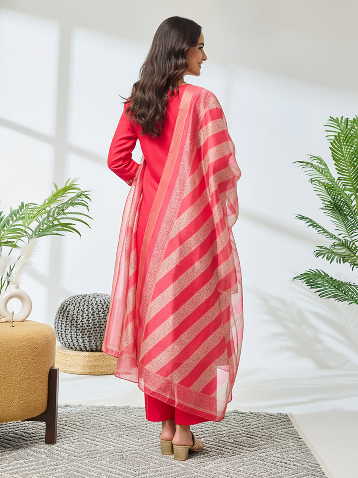 Pink 3-Piece Kurta Set
