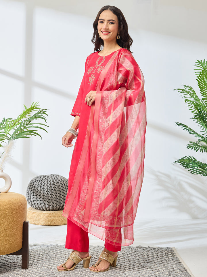 Pink 3-Piece Kurta Set
