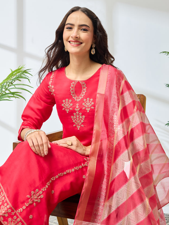 Pink 3-Piece Kurta Set