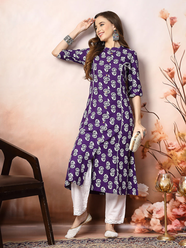 Purple-Rayon-Floral-Printed-A-Line-Kurta-Only