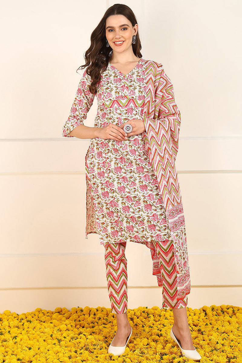 Pink-Pure-Cotton-Floral-Printed-Straight-Kurat-Set