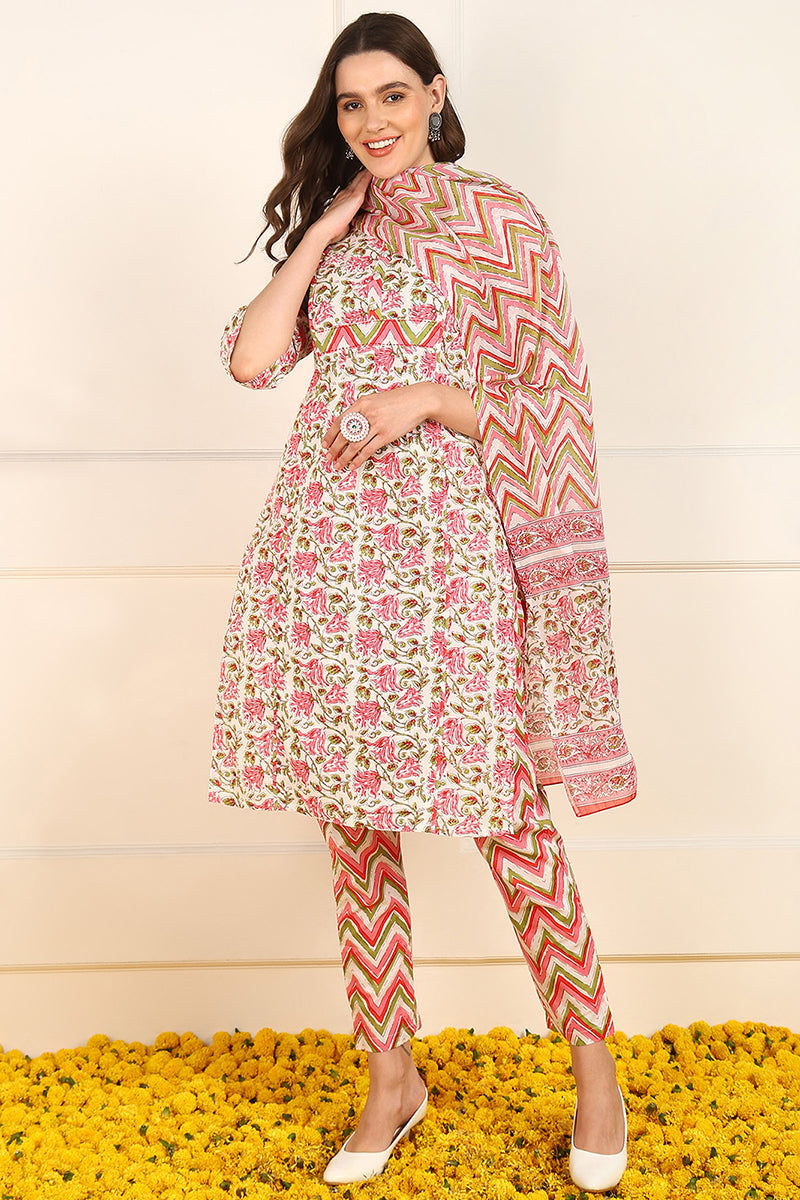 Pink-Pure-Cotton-Floral-Printed-Straight-Kurat-Set