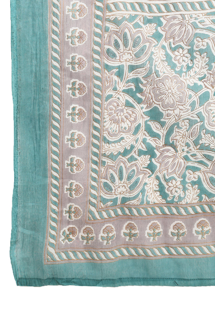 Teal-Pure-Cotton-Floral-Printed-Straight-3-Piece-Kurta-Set
