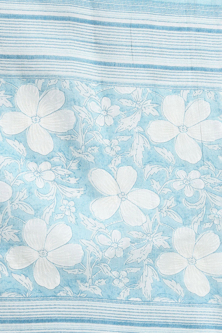 Blue-Cotton-Floral-Printed-Straight-Kurta-Set