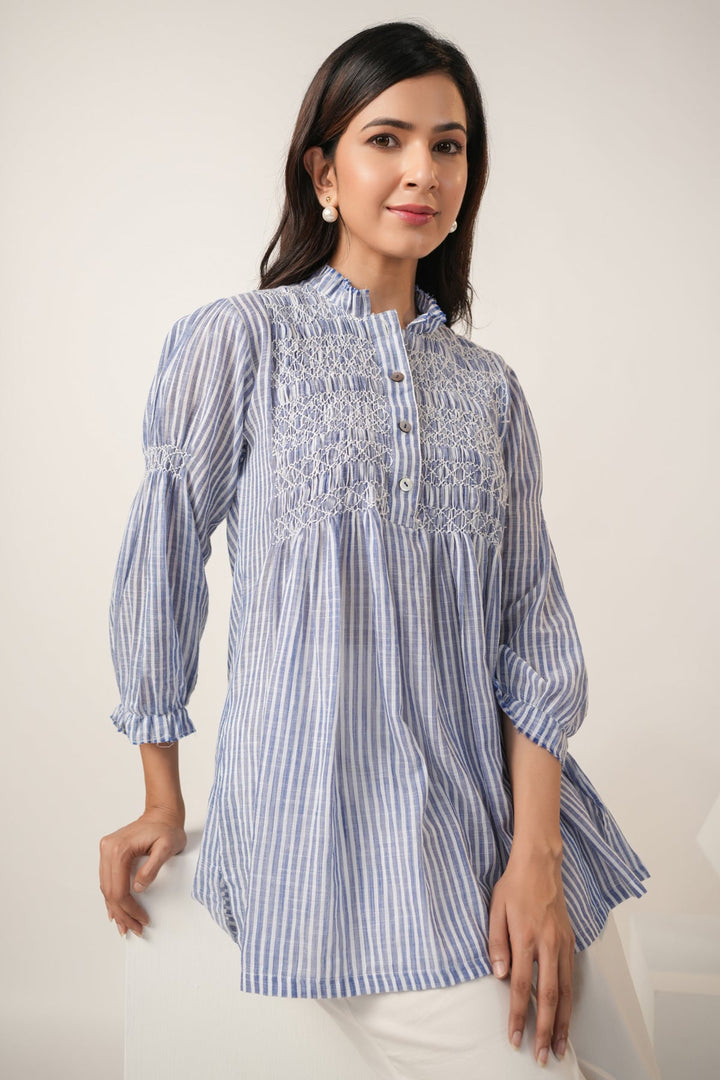 Jacki-Blue-Cotton-Pintucks-Detailing-Stripes-Shirt