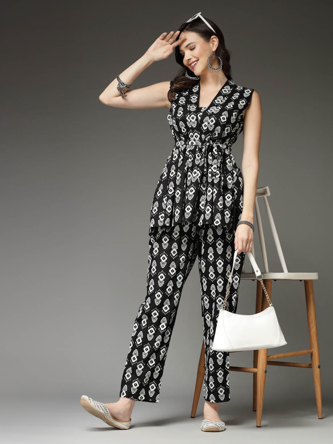 Black-Rayon-Floral-Printedco-Ord-Set