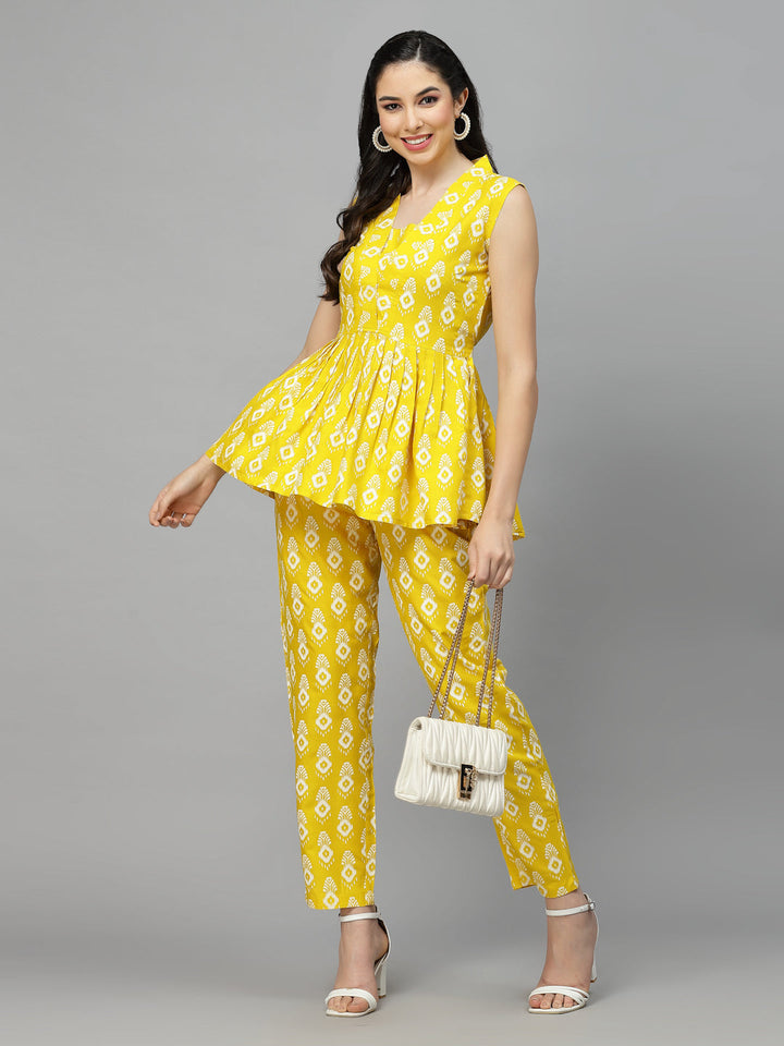Yellow-Rayon-Floral-Printed-Co-Ord-Set