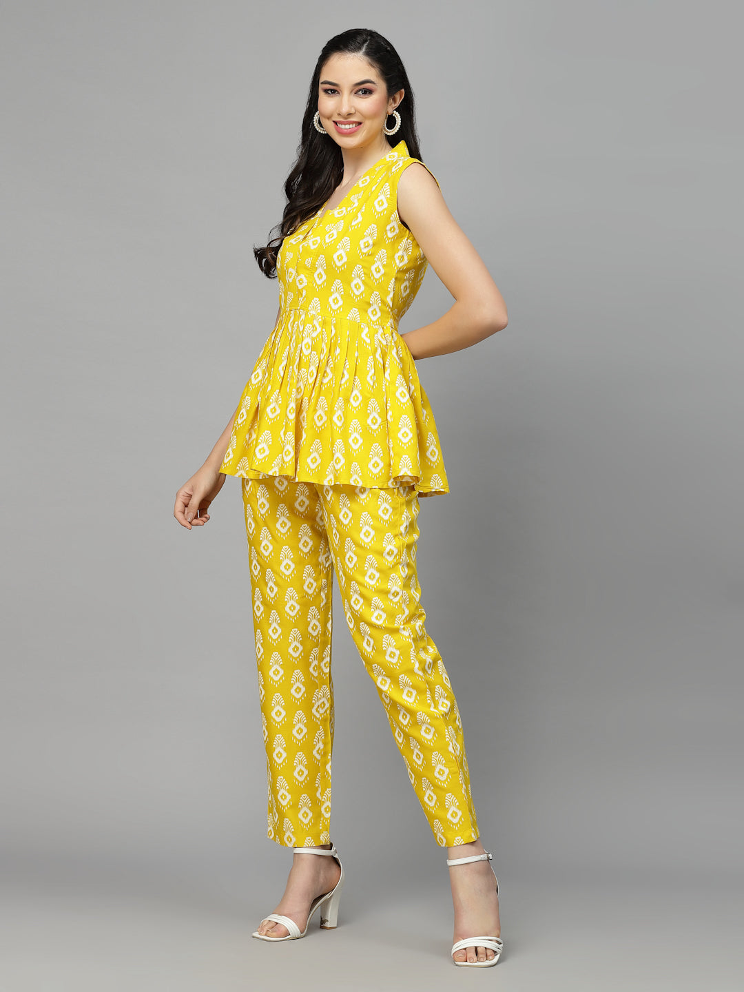 Yellow-Rayon-Floral-Printed-Co-Ord-Set