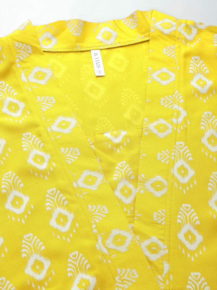 Yellow-Rayon-Floral-Printed-Co-Ord-Set