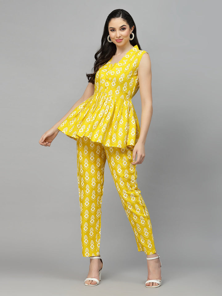 Yellow-Rayon-Floral-Printed-Co-Ord-Set
