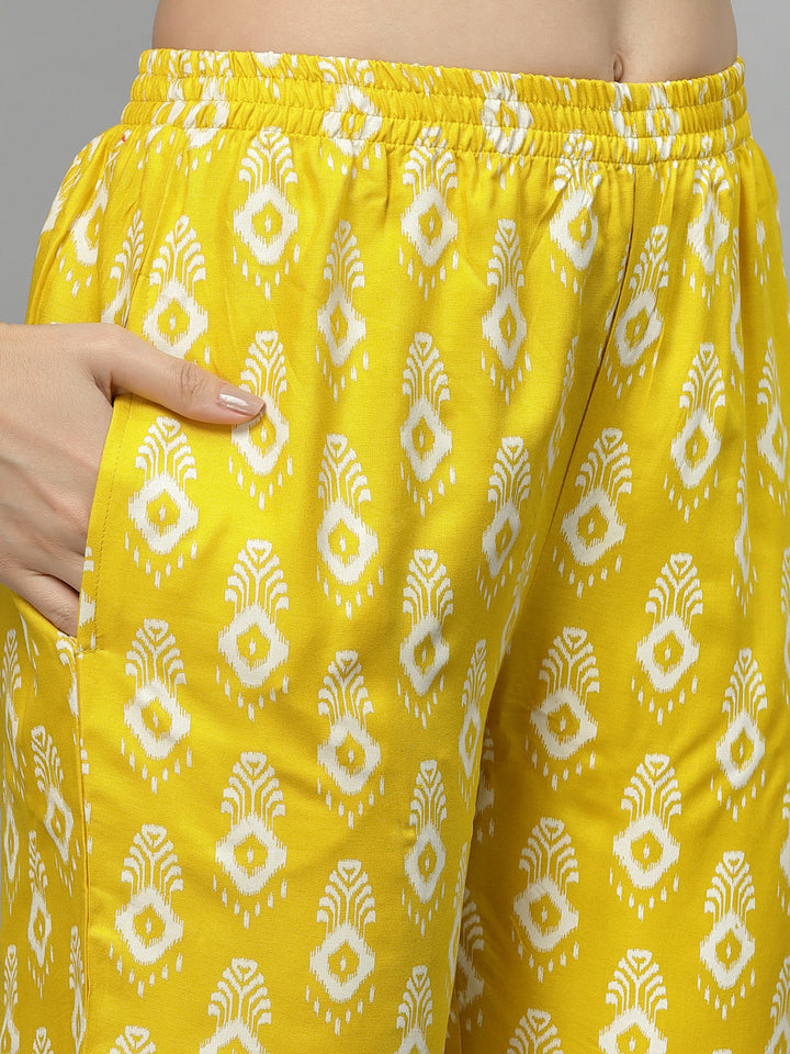 Yellow-Rayon-Floral-Printed-Co-Ord-Set