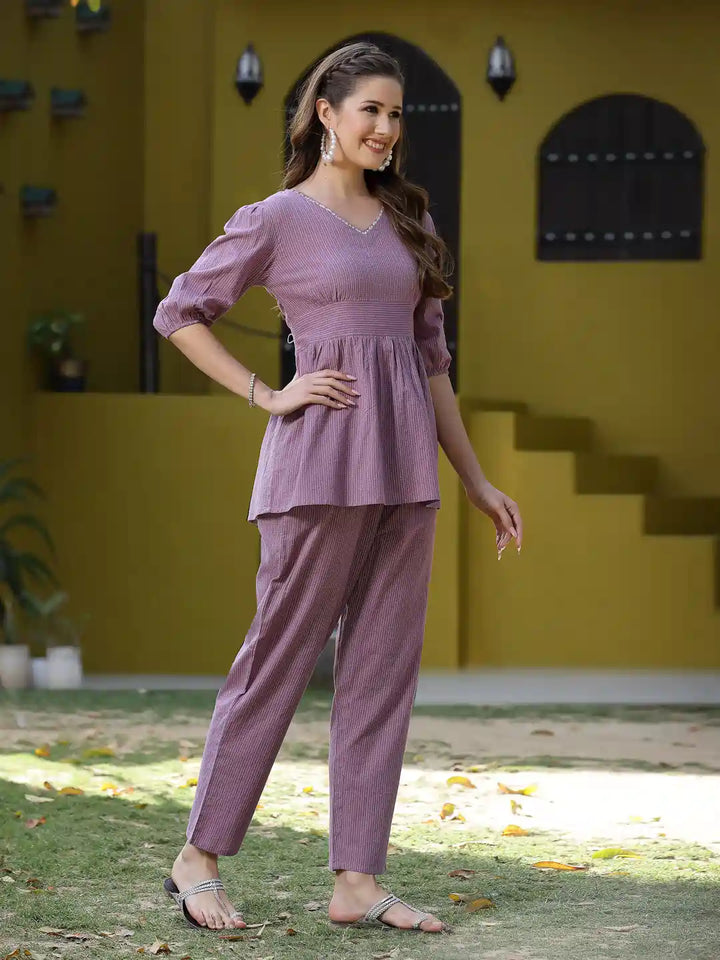 Lavender-Cotton-Woven-Kantha-Cord-Set