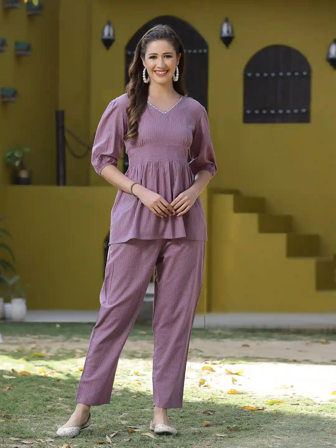 Lavender-Cotton-Woven-Kantha-Cord-Set