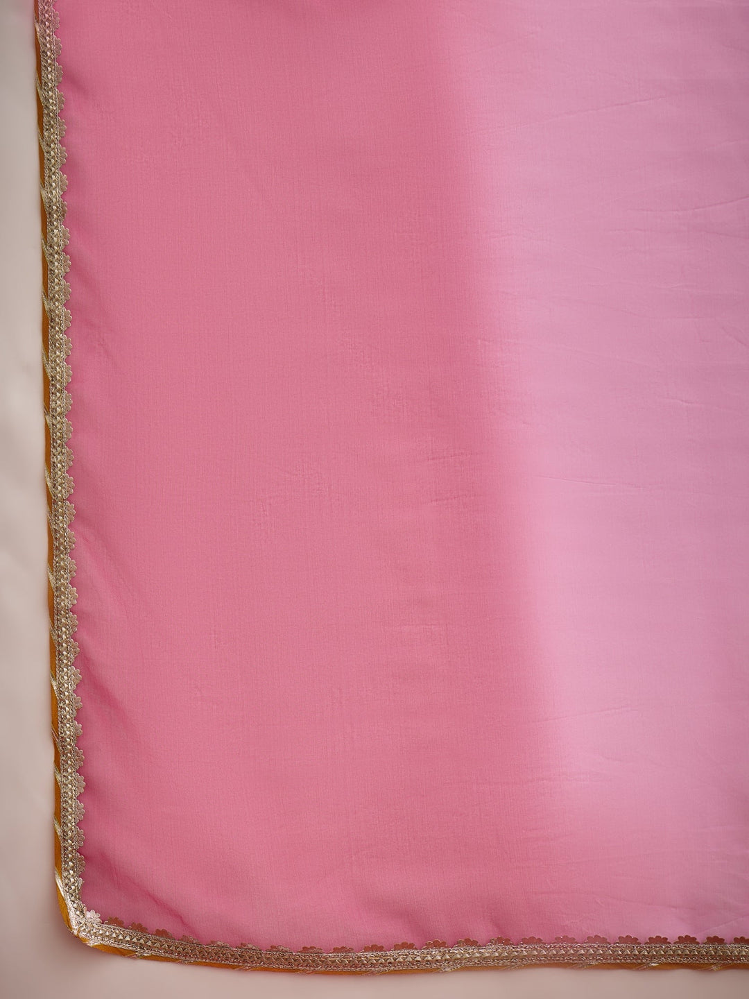 Pink Solid & Embroidered Rayon A-Line Kurti Dhoti Pant With Dupatta
