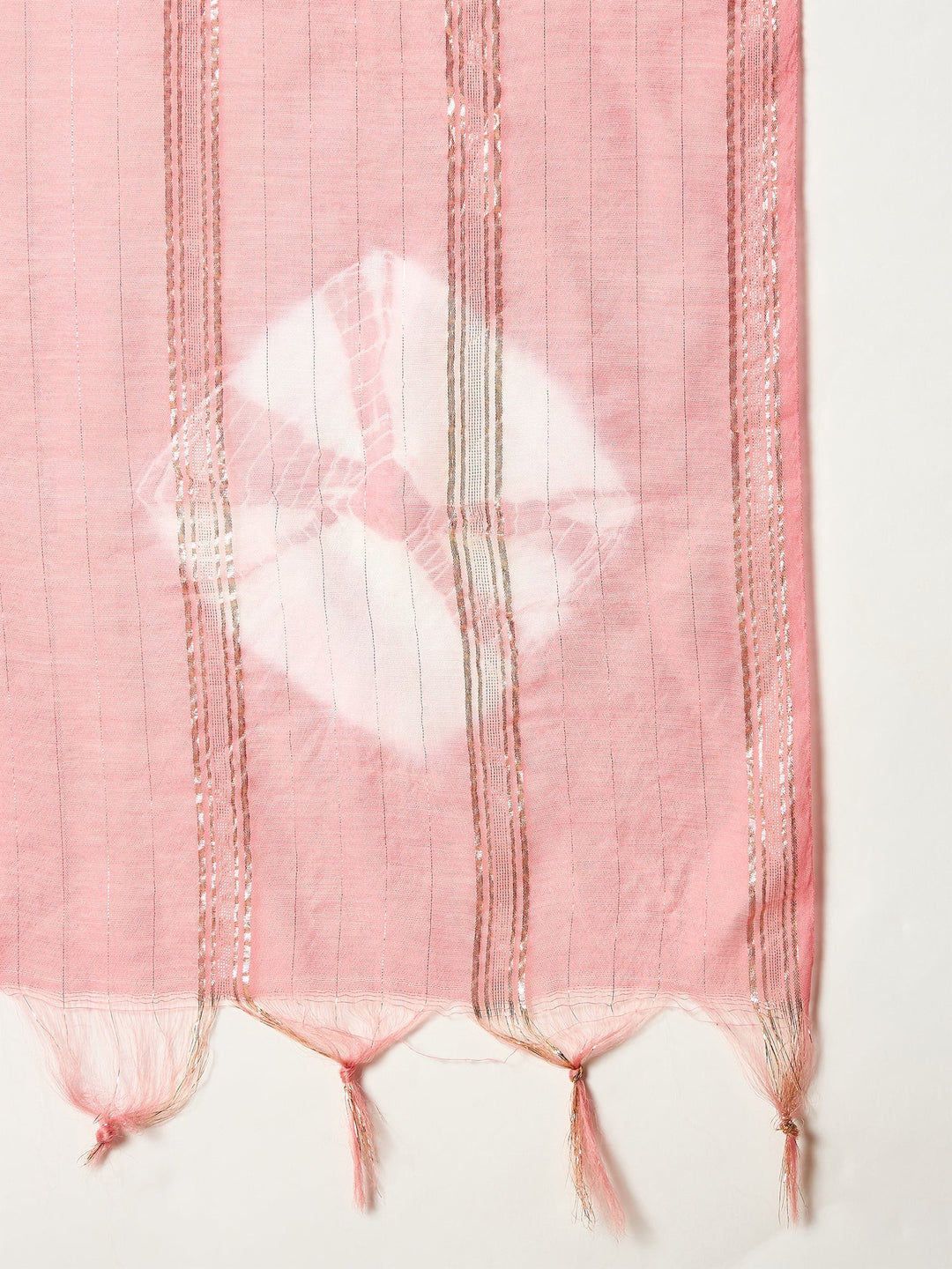 Peach Solid & Embroidered Rayon A-Line Kurta With Dupatta