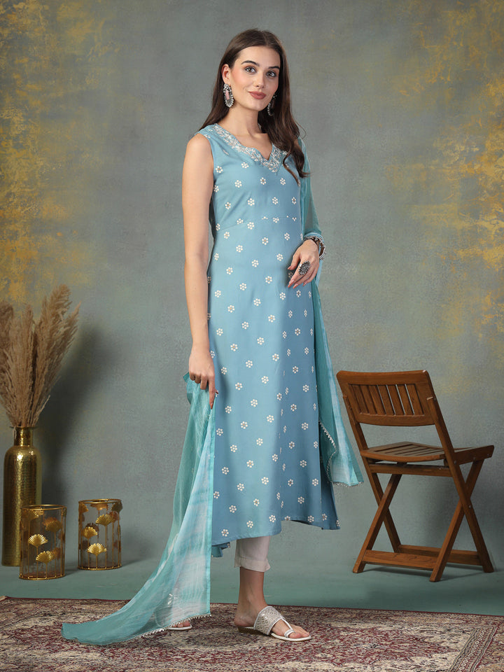 Sky-Blue-Rayon-Floral-Printed-A-Line-2-Piece-Kurta-Set