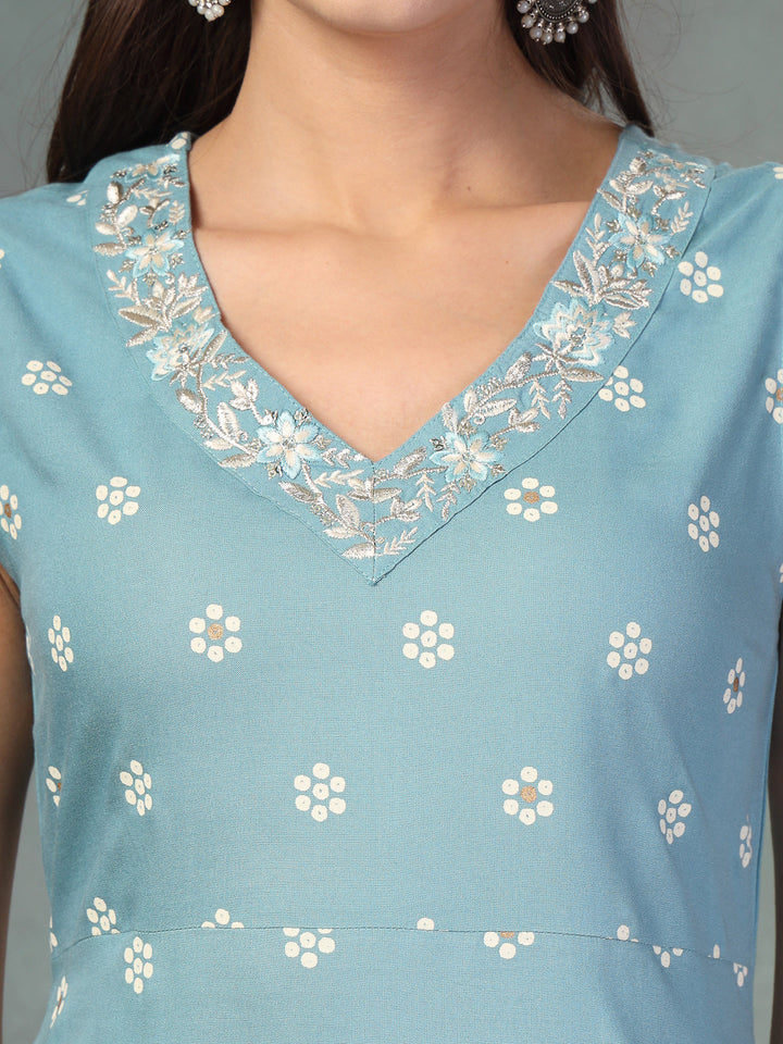Sky-Blue-Rayon-Floral-Printed-A-Line-2-Piece-Kurta-Set