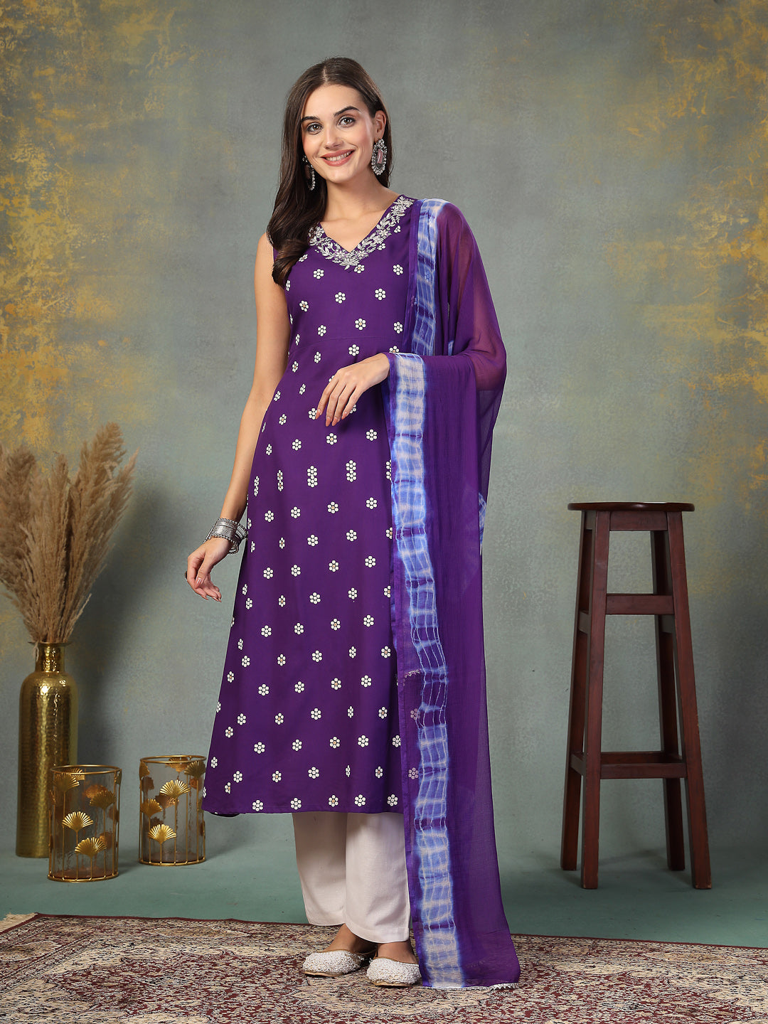 Violet-Rayon-Embroidered-A-Line-2-Piece-Kurta-Set