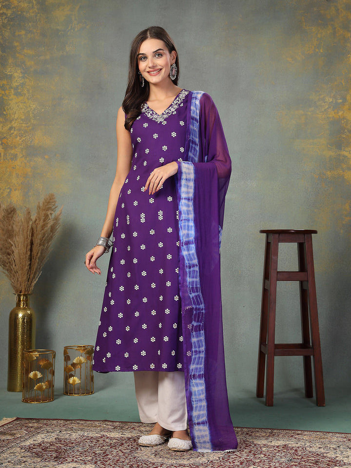 Violet-Rayon-Embroidered-A-Line-2-Piece-Kurta-Set