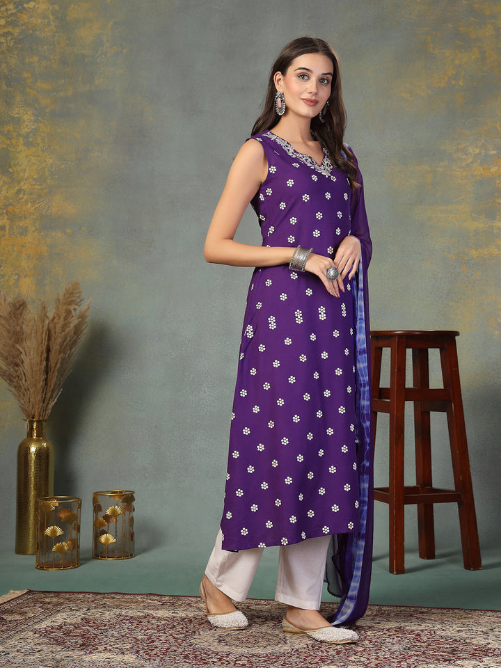 Violet-Rayon-Embroidered-A-Line-2-Piece-Kurta-Set