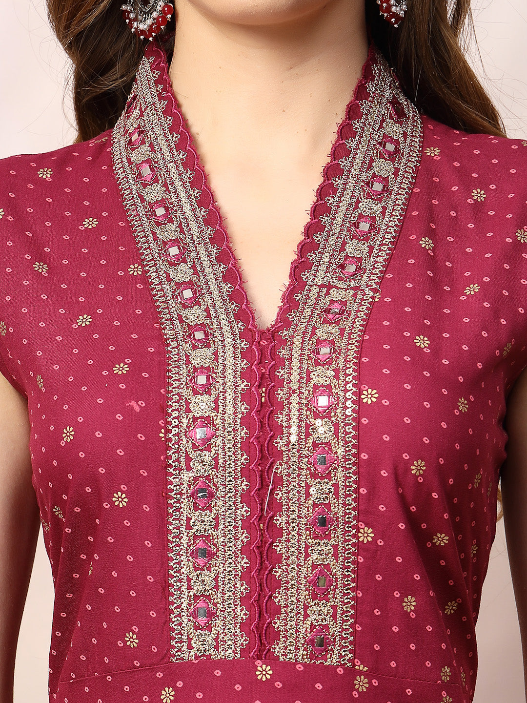 Wine-Rayon-Khari-Printed--A-Line-3-Piece-Kurta-Set