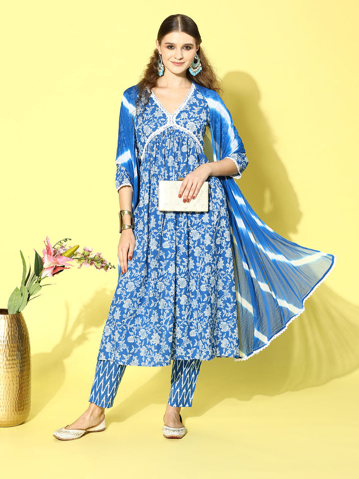 Blue-Cotton-Printed-Naira-Cut-3-Piece-Kurta-Set