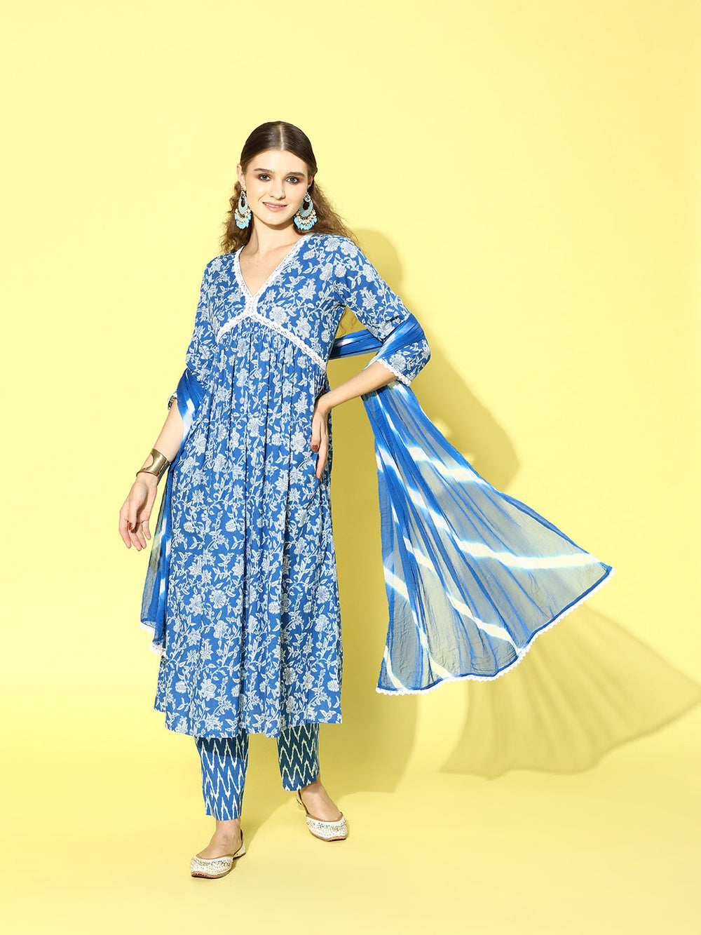 Blue-Cotton-Printed-Naira-Cut-3-Piece-Kurta-Set