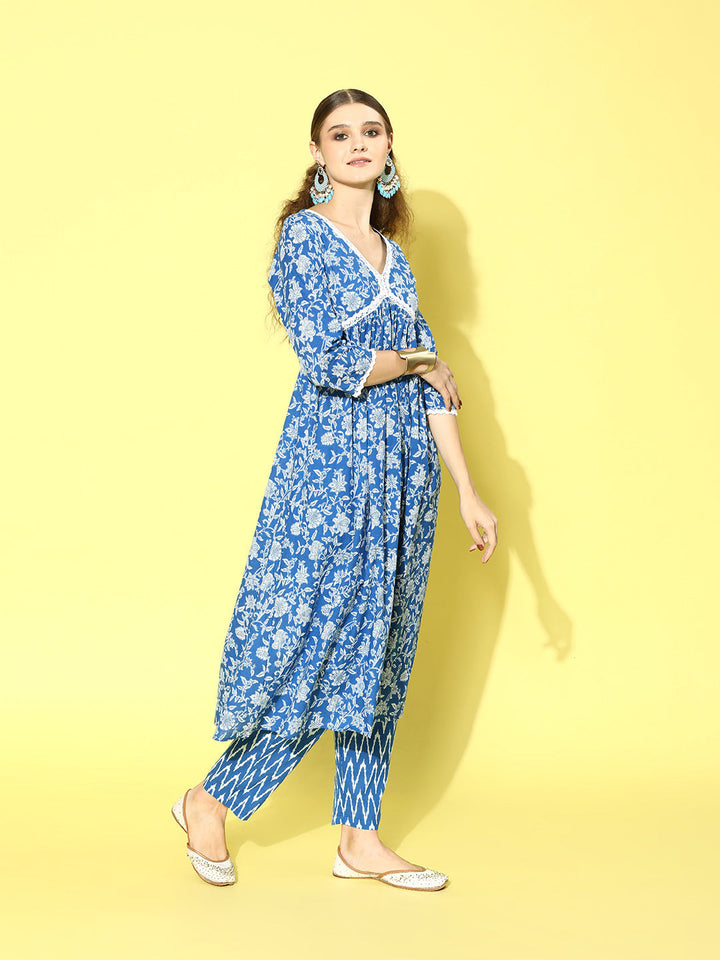 Blue-Cotton-Printed-Naira-Cut-3-Piece-Kurta-Set