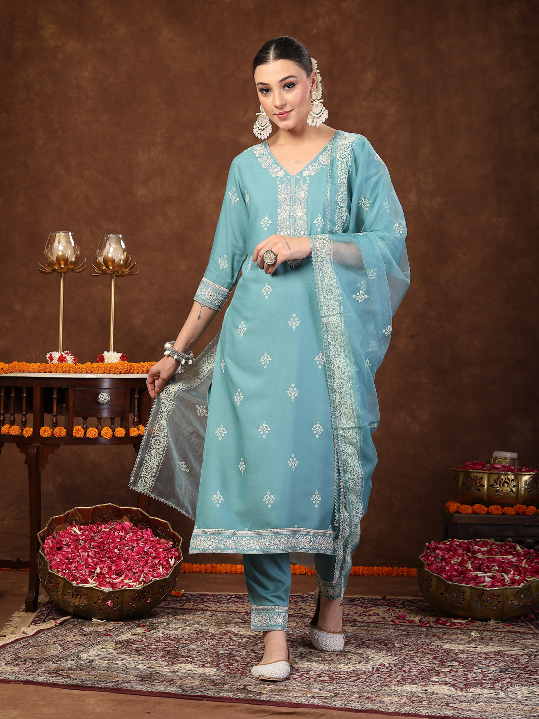 Aqua-Blue-Rayon-Motif-Printed-Straight-3-Piece-Kurta-Set
