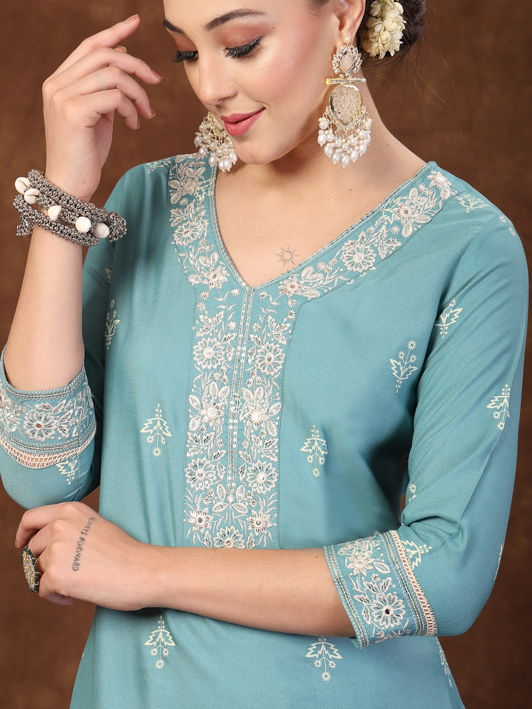 Aqua-Blue-Rayon-Motif-Printed-Straight-3-Piece-Kurta-Set