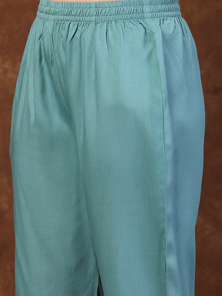 Aqua-Blue-Rayon-Motif-Printed-Straight-3-Piece-Kurta-Set