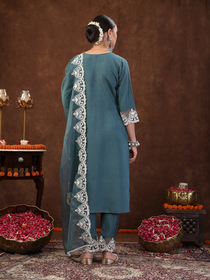 Aqua-Blue-Silk-Embroidered-Straight-3-Piece-Kurta-Set