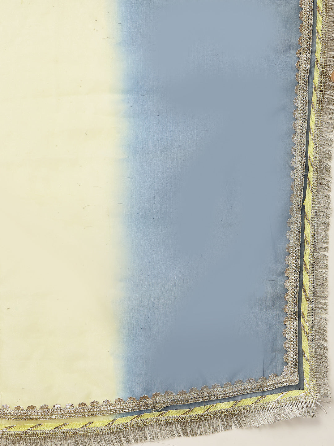 Blue Solid & Embroidered Velvet A-Line Kurta Pant Dupatta Set