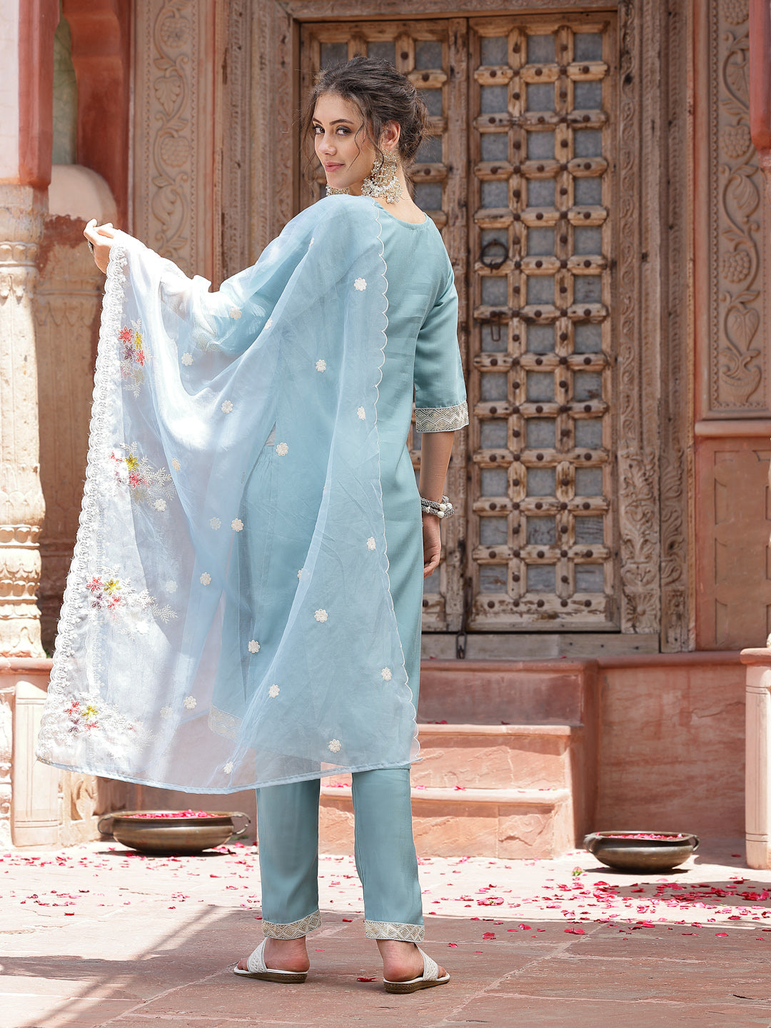 Blue-Silk-Embroidered-Straight-3-Piece-Kurta-Set