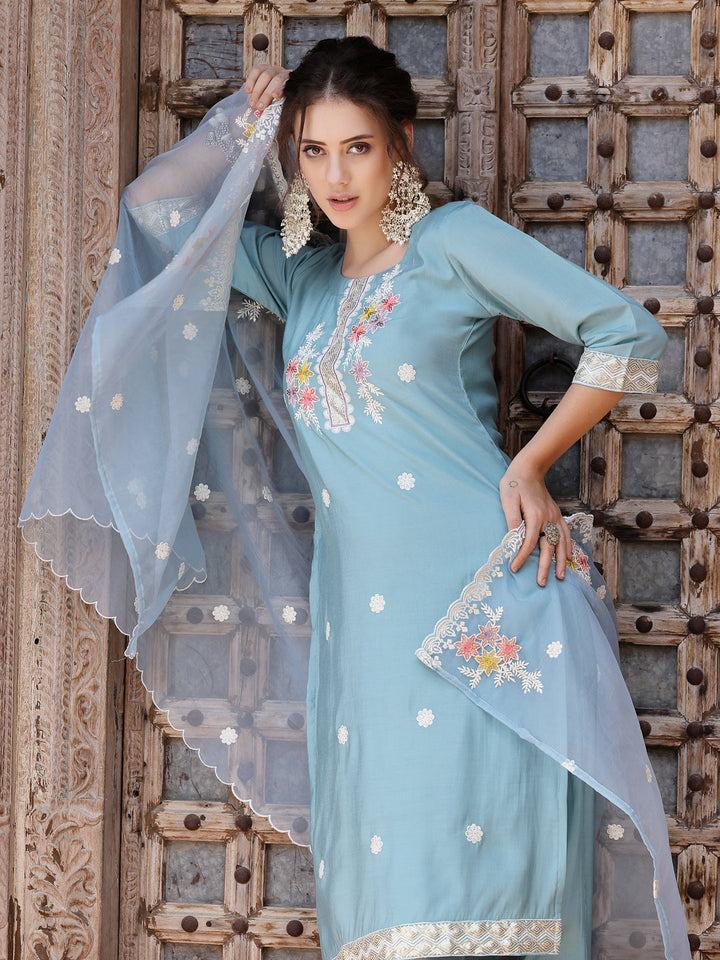 Blue-Silk-Embroidered-Straight-3-Piece-Kurta-Set