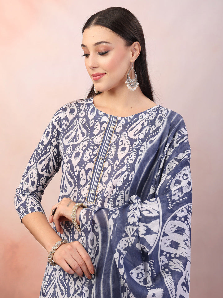 Blue-Cotton-Printed-Straight-3-Piece-Kurta-Set